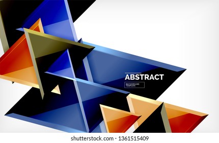 Fondo geométrico de composición de triángulos voladores. Ilustración del vector