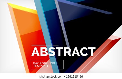 Flying triangles compostion geometric background. Vector illustration
