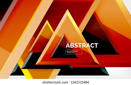 Fondo geométrico de composición de triángulos voladores. Ilustración del vector