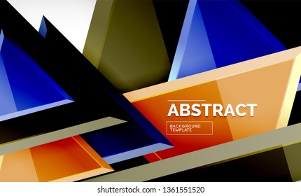 Fondo geométrico de composición de triángulos voladores. Ilustración del vector