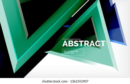 Flying triangles compostion geometric background. Vector illustration