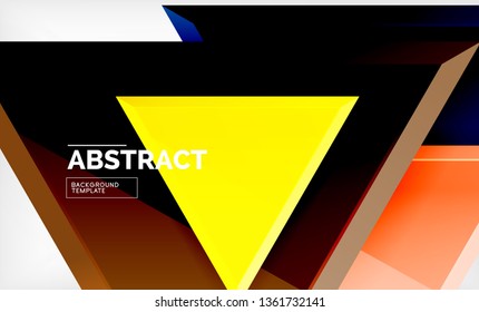 Flying triangles compostion geometric background. Vector illustration