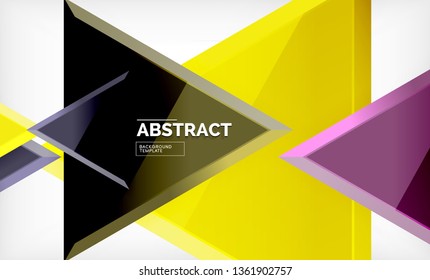 Flying triangles compostion geometric background. Vector illustration