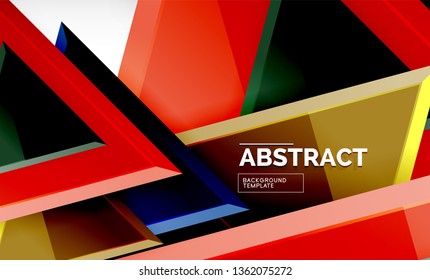 Fliegende Dreiecke, geometrischer Hintergrund der Komposition. Vektorgrafik