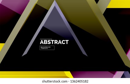 Flying triangles compostion geometric background. Vector illustration