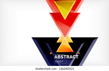 Flying triangles compostion geometric background. Vector illustration