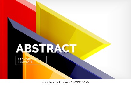 Flying triangles compostion geometric background. Vector illustration