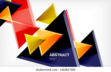 Fondo geométrico de composición de triángulos voladores. Ilustración del vector