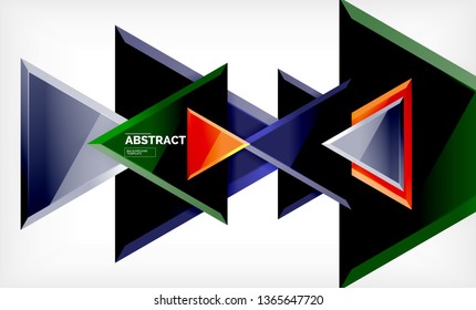 Flying triangles compostion geometric background. Vector illustration