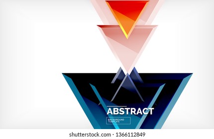 Flying triangles compostion geometric background. Vector illustration