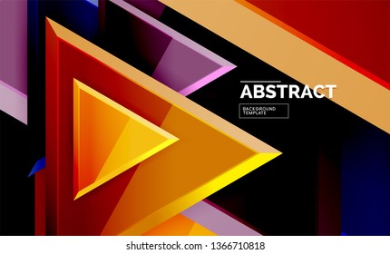 Fondo geométrico de composición de triángulos voladores. Ilustración del vector