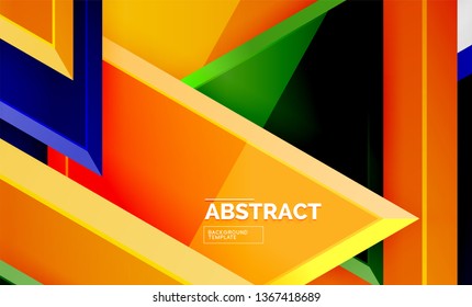 Fondo geométrico de composición de triángulos voladores. Ilustración del vector