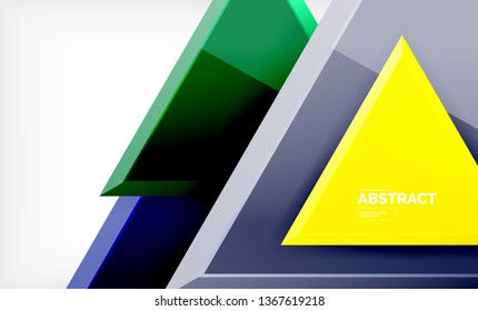 Fondo geométrico de composición de triángulos voladores. Ilustración del vector