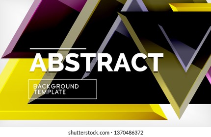 Flying triangles compostion geometric background. Vector illustration