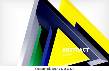 Fondo geométrico de composición de triángulos voladores. Ilustración del vector