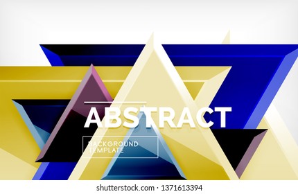 Flying triangles compostion geometric background. Vector illustration
