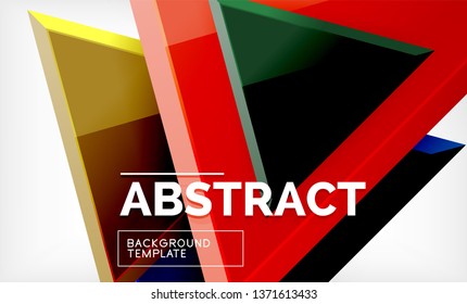 Flying triangles compostion geometric background. Vector illustration
