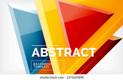 Fondo geométrico de composición de triángulos voladores. Ilustración del vector