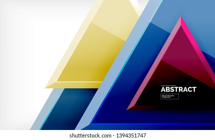 Flying triangles compostion geometric background. Vector illustration