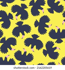 Flying tropical birds silhouettes seamless pattern vector