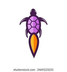 flying turtle vector illustration.unique abstract design flying turtle vector
