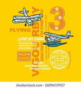 Flying typography slogan. Vector illustrations for printed t-shirts, screen printing