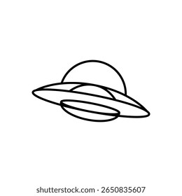 Ícone de Linha de Espaçonave Alienígena UFO Voador