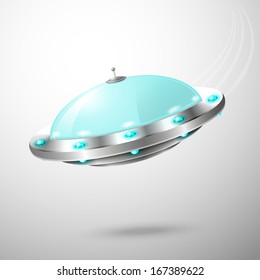 Flying ufo emblem vector illustration