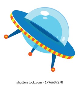 Flying ufo icon. Cartoon of flying ufo vector icon for web design isolated on white background