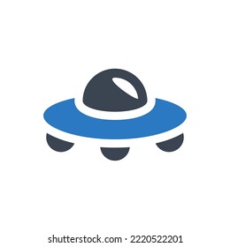 Flying ufo icon (Vector illustration)