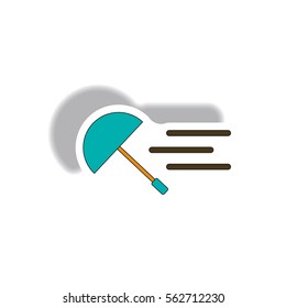 flying umbrella in storm