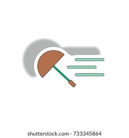 flying umbrella in storm