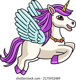 Flying Unicorn Cartoon Colored Clipart Stock Vector (Royalty Free ...