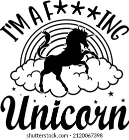 I'm a flying unicorn. Unicorn t-shirt design eps file