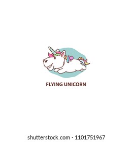 Flying unicorn, vector illustration