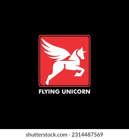 Flying Unicorn Vector logo design, suitable use for icon, symbol or element design to describe horse unicorn business