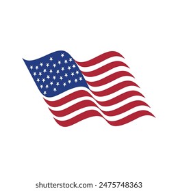 flying united states flag vector