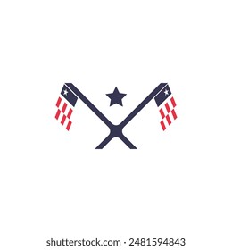 flying united states flag vector