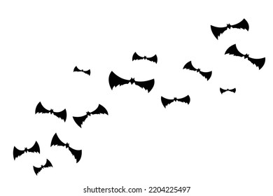 Flying Vampire Bat Background. Happy Halloween Banner. Vector Illustration