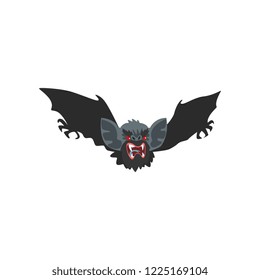 Flying vampire bat vector Illustration on a white background
