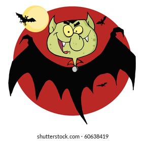 Flying Vampire By Bats And A Full Moon