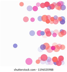 Flying Vector Confetti Background, Snowfall Circles Falling Down. Border Decoration, Celebration Premium VIP Texture, Christmas, New Year, Birthday Party. Isolated Sparkling Retro Falling Confetti