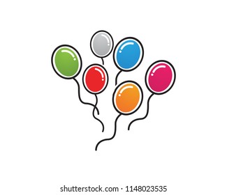 Flying vector festive balloons shiny glossy balloons for holiday