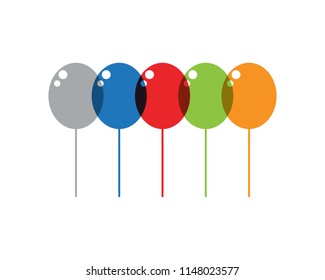 Flying vector festive balloons shiny glossy balloons for holiday