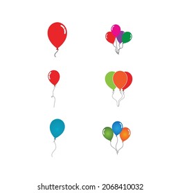 Globos festivos vectoriales voladores brillantes con globos brillantes para vacaciones