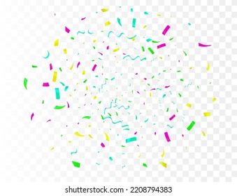 Flying vector festive balloons shiny with glossy balloons for holiday with confetti helium 