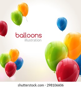  Flying vector festive balloons shiny with glossy balloons for holiday