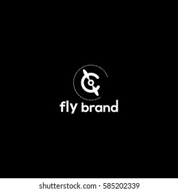 Flying vector logo design template