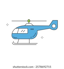 Flying Vehicle Helicopter Vector Icon Design