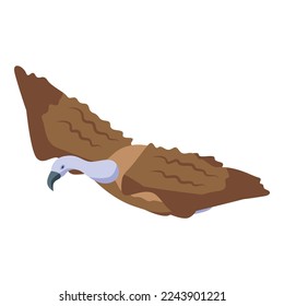 Flying vulture icon isometric vector. Evil bird. Tree griffon